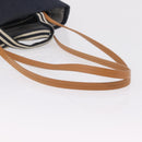 CHANEL Hand Bag Canvas 2way Navy Silver CC Auth 204878V-9