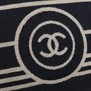 CHANEL Hand Bag Canvas 2way Navy Silver CC Auth 204878V-19