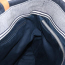 CHANEL Hand Bag Canvas 2way Navy Silver CC Auth 204878V-21