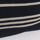 CHANEL Hand Bag Canvas 2way Navy Silver CC Auth 204878V-3