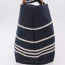 CHANEL Hand Bag Canvas 2way Navy Silver CC Auth 204878V-5