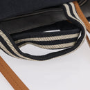 CHANEL Hand Bag Canvas 2way Navy Silver CC Auth 204878V-8
