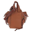 LOEWE Hammock Hand Bag Leather 2way Brown Gold Auth 204880SAM-13