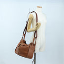LOEWE Hammock Hand Bag Leather 2way Brown Gold Auth 204880SAM-26