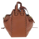 LOEWE Hammock Hand Bag Leather 2way Brown Gold Auth 204880SAM-2