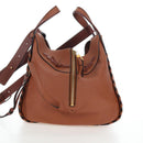 LOEWE Hammock Hand Bag Leather 2way Brown Gold Auth 204880SAM-3