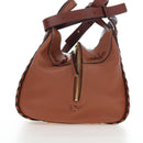 LOEWE Hammock Hand Bag Leather 2way Brown Gold Auth 204880SAM-4