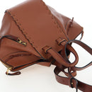 LOEWE Hammock Hand Bag Leather 2way Brown Gold Auth 204880SAM-6