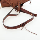 LOEWE Hammock Hand Bag Leather 2way Brown Gold Auth 204880SAM-8