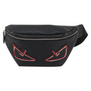 FENDI Bugseye Body Bag Leather Black Silver 7VA434 Auth 204881M-2