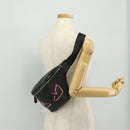 FENDI Bugseye Body Bag Leather Black Silver 7VA434 Auth 204881M-28