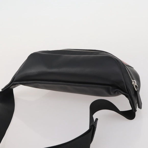 FENDI Bugseye Body Bag Leather Black Silver 7VA434 Auth 204881M
