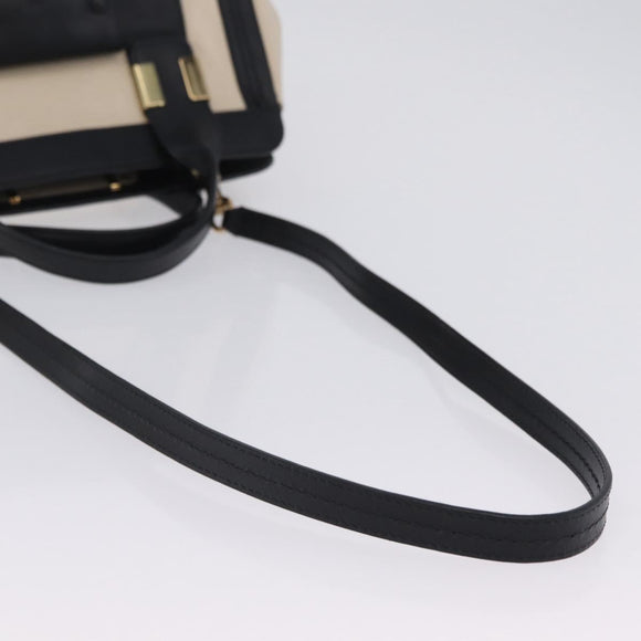 Chloe Alice Hand Bag Leather 2way Black Gold Auth 204883