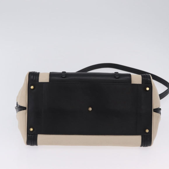 Chloe Alice Hand Bag Leather 2way Black Gold Auth 204883