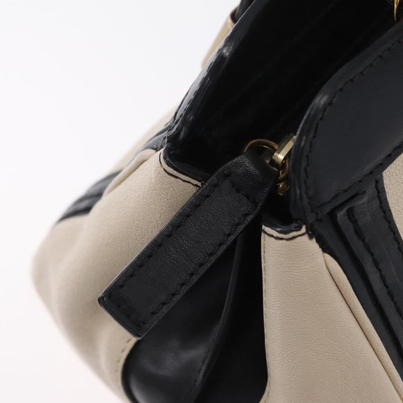 Chloe Alice Hand Bag Leather 2way Black Gold Auth 204883