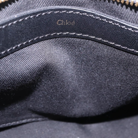 Chloe Alice Hand Bag Leather 2way Black Gold Auth 204883
