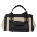 Chloe Alice Hand Bag Leather 2way Black Gold Auth 204883-13