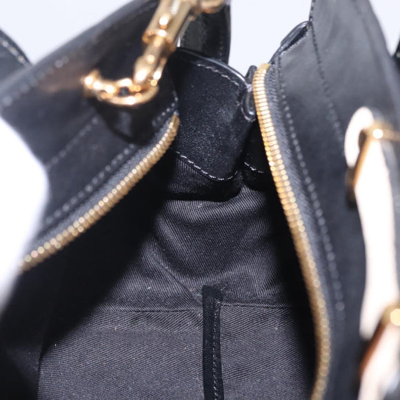 Chloe Alice Hand Bag Leather 2way Black Gold Auth 204883