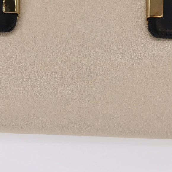 Chloe Alice Hand Bag Leather 2way Black Gold Auth 204883