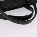 Chloe Alice Hand Bag Leather 2way Black Gold Auth 204883-8
