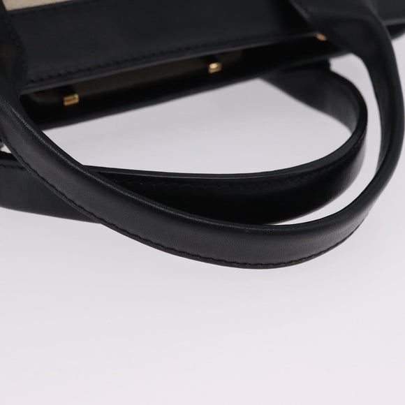Chloe Alice Hand Bag Leather 2way Black Gold Auth 204883