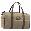 Burberrys Nova Check Boston Bag Canvas Brown Gold Auth 204885A-1