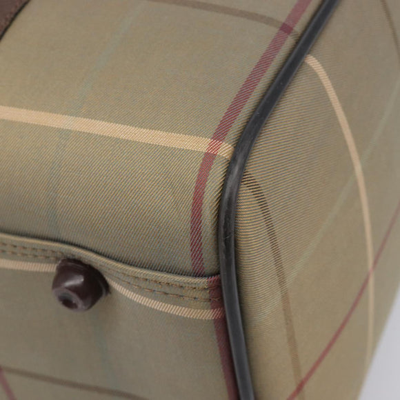 Burberrys Nova Check Boston Bag Canvas Brown Gold Auth 204885A