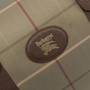 Burberrys Nova Check Boston Bag Canvas Brown Gold Auth 204885A-18