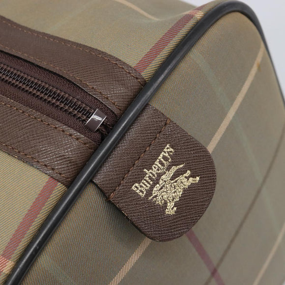 Burberrys Nova Check Boston Bag Canvas Brown Gold Auth 204885A