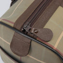 Burberrys Nova Check Boston Bag Canvas Brown Gold Auth 204885A-10