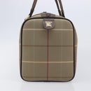 Burberrys Nova Check Boston Bag Canvas Brown Gold Auth 204885A-4