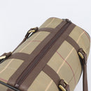 Burberrys Nova Check Boston Bag Canvas Brown Gold Auth 204885A-6
