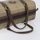 Burberrys Nova Check Boston Bag Canvas Brown Gold Auth 204885A-7