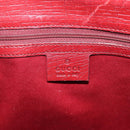 GUCCI GG Canvas Bamboo Hand Bag Red Silver 112526 Auth 204886-14