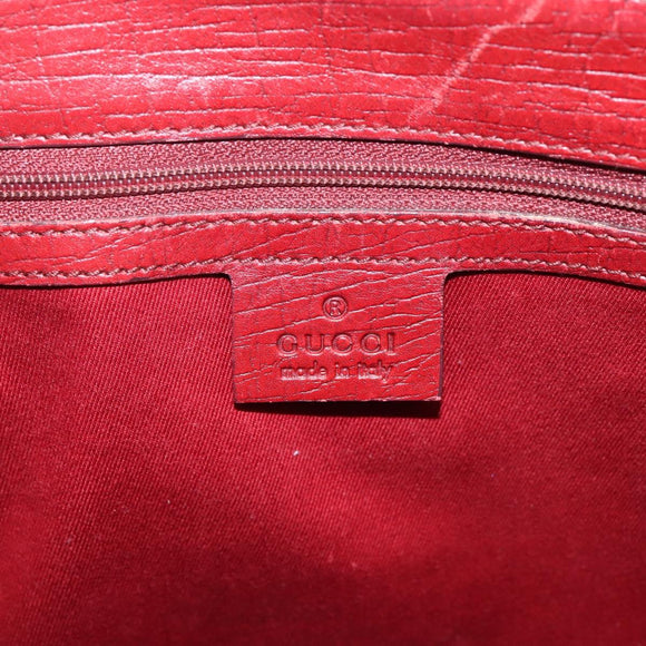 GUCCI GG Canvas Bamboo Hand Bag Red Silver 112526 Auth 204886