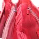 GUCCI GG Canvas Bamboo Hand Bag Red Silver 112526 Auth 204886-17