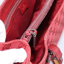 GUCCI GG Canvas Bamboo Hand Bag Red Silver 112526 Auth 204886-20