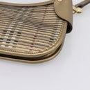 BURBERRY Nova Check Shoulder Bag PVC Leather Gold Auth 204889V-16
