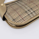 BURBERRY Nova Check Shoulder Bag PVC Leather Gold Auth 204889V-17