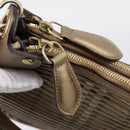 BURBERRY Nova Check Shoulder Bag PVC Leather Gold Auth 204889V-9