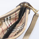 BURBERRY Nova Check Shoulder Bag PVC Leather Gold Auth 204889V-19