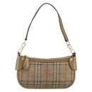 BURBERRY Nova Check Shoulder Bag PVC Leather Gold Auth 204889V-13