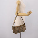 BURBERRY Nova Check Shoulder Bag PVC Leather Gold Auth 204889V-26