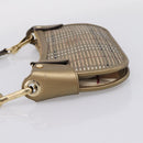 BURBERRY Nova Check Shoulder Bag PVC Leather Gold Auth 204889V-3
