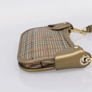 BURBERRY Nova Check Shoulder Bag PVC Leather Gold Auth 204889V-4