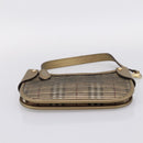 BURBERRY Nova Check Shoulder Bag PVC Leather Gold Auth 204889V-5