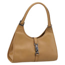 GUCCI Jackie Hand Bag Leather Beige Silver 002 1067 Auth 204890A-1