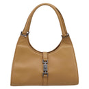 GUCCI Jackie Hand Bag Leather Beige Silver 002 1067 Auth 204890A-2