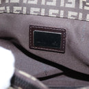 FENDI Zucchino Canvas Mamma Baguette Shoulder Bag Brown Silver Auth 204892V-17