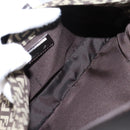 FENDI Zucchino Canvas Mamma Baguette Shoulder Bag Brown Silver Auth 204892V-18